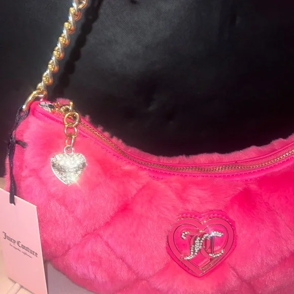 Juicy Couture Pink Fur Shoulder Bag - Picture 2 of 7